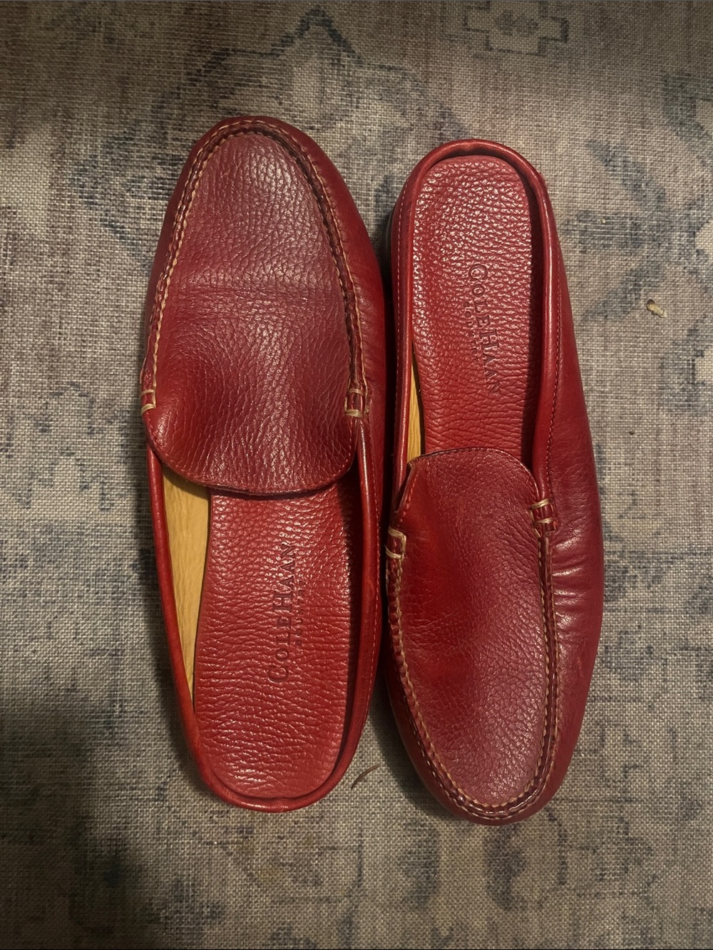 Cole Haan Women’s Burgundy Red Leather Slip-On Loafers